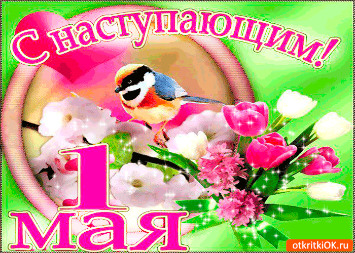 Картинки с наступающим 1 мая (25 открыток). Гифки с наступающим Первомаем