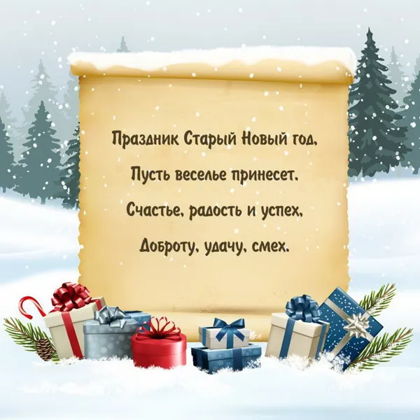 Картинки и открытки со Старым Новым годом. Старый Новый год - картинки с пожеланиями и надписями