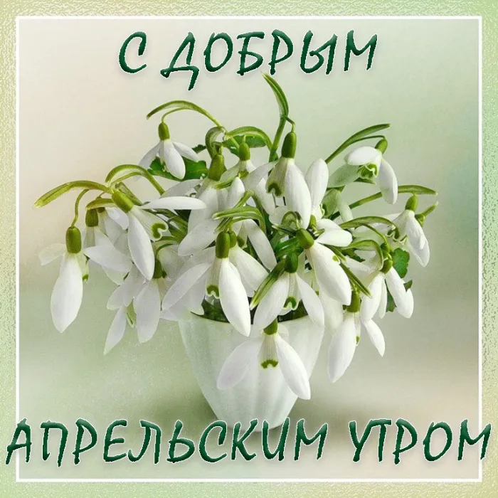 Картинки с Добрым утром апреля (155 открыток). Красивые картинки с надписью "Доброе утро апреля"