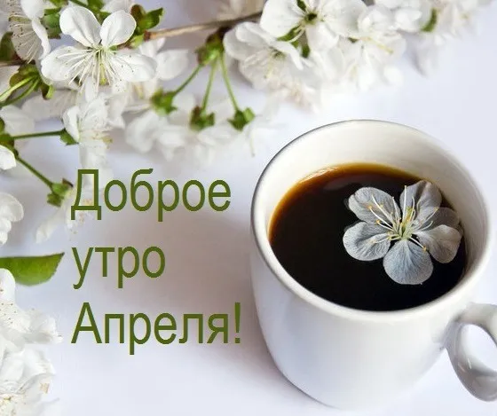 Картинки с Добрым утром апреля (155 открыток). Красивые картинки с надписью "Доброе утро апреля"