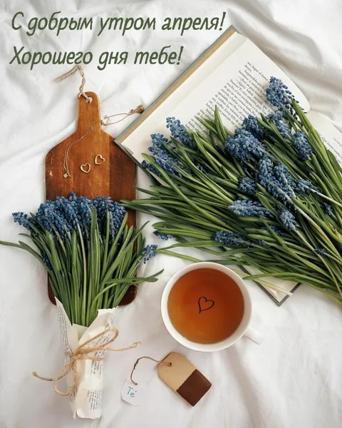 Картинки с Добрым утром апреля (155 открыток). Красивые картинки с надписью "Доброе утро апреля"