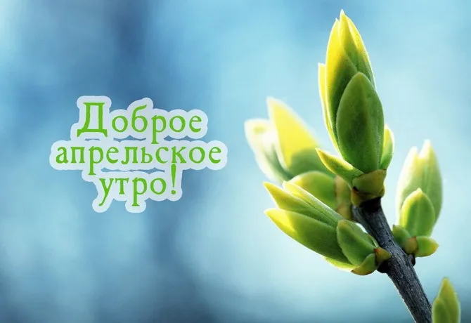 Картинки с Добрым утром апреля (155 открыток). Красивые картинки с надписью "Доброе утро апреля"