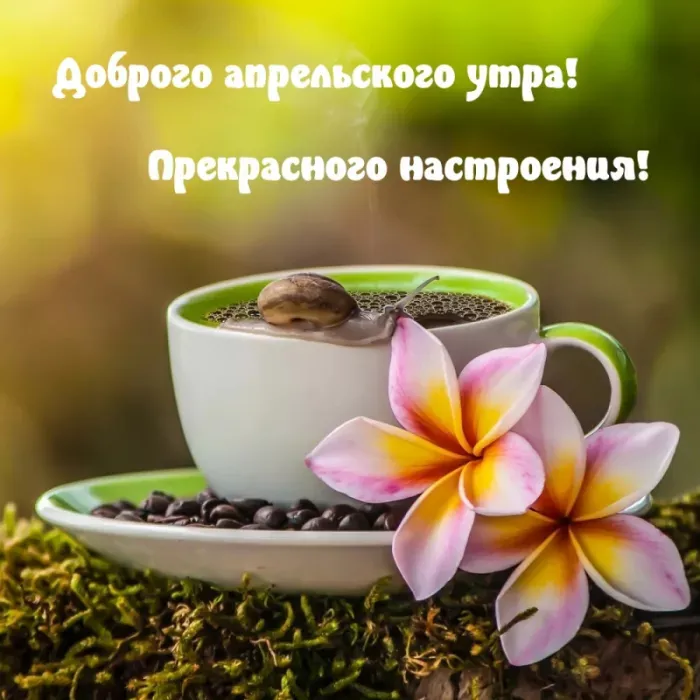 Картинки с Добрым утром апреля (155 открыток). Красивые картинки с надписью "Доброе утро апреля"