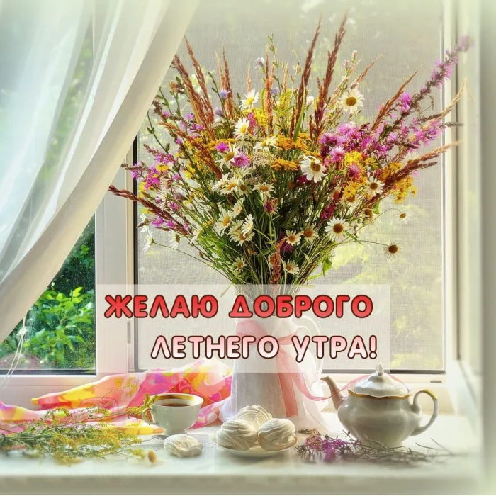 Картинки с Добрым утром лета (230 открыток). Красивые и позитивные картинки Доброе летнее утро