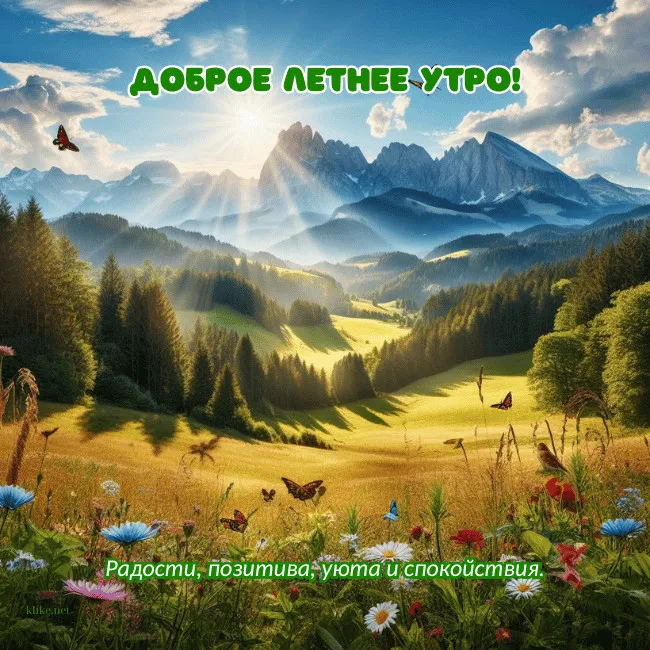 Картинки с Добрым утром лета (230 открыток). Красивые и позитивные картинки Доброе летнее утро