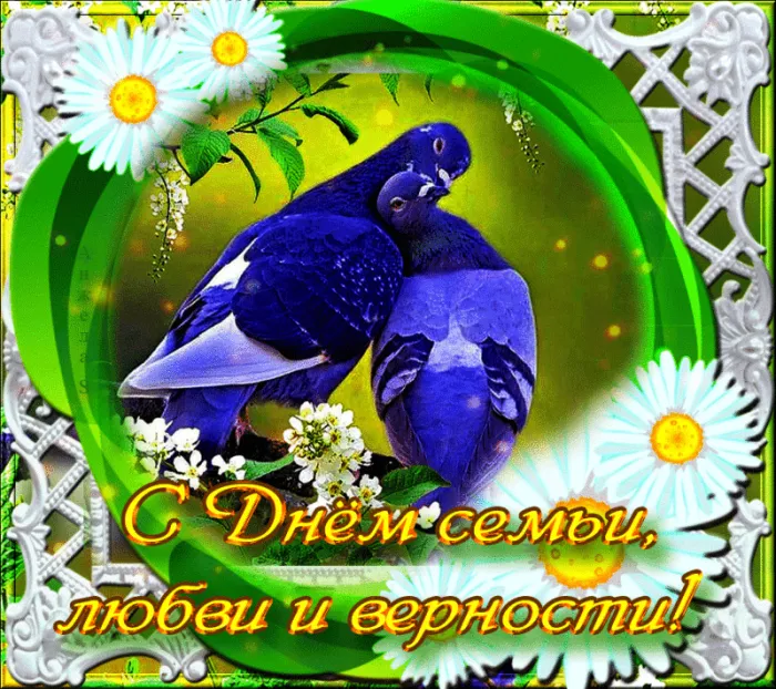 Картинки с Днем семьи, любви и верности (130 открыток). Гифки и мерцающие открытки с Днем семьи, любви и верности