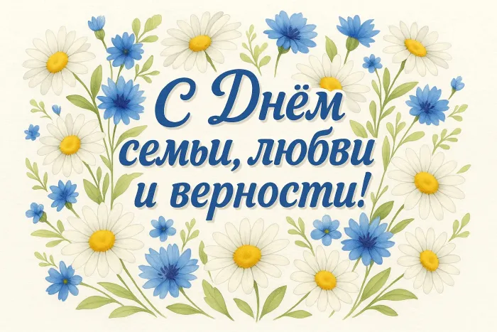 Картинки с Днем семьи, любви и верности (130 открыток)