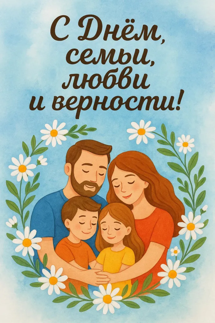 Картинки с Днем семьи, любви и верности (130 открыток). Красивые картинки на День семьи, любви и верности