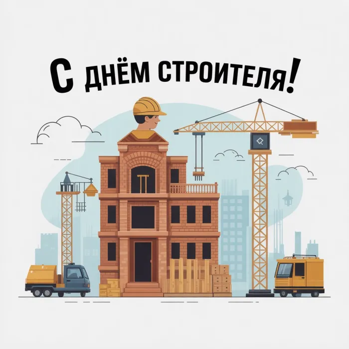 Картинки с Днем строителя (110 открыток). Новые открытки на День строителя