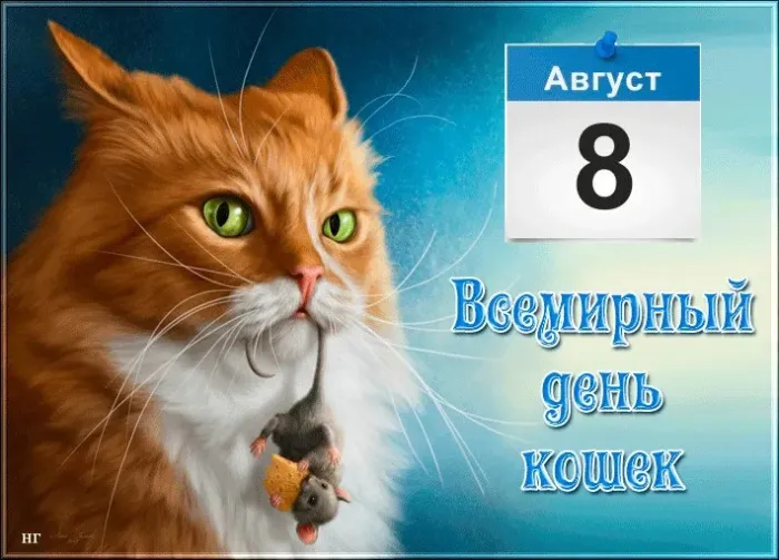 Картинки со Всемирным днем кошек (50 открыток). Красивые картинки со Всемирным днем кошек
