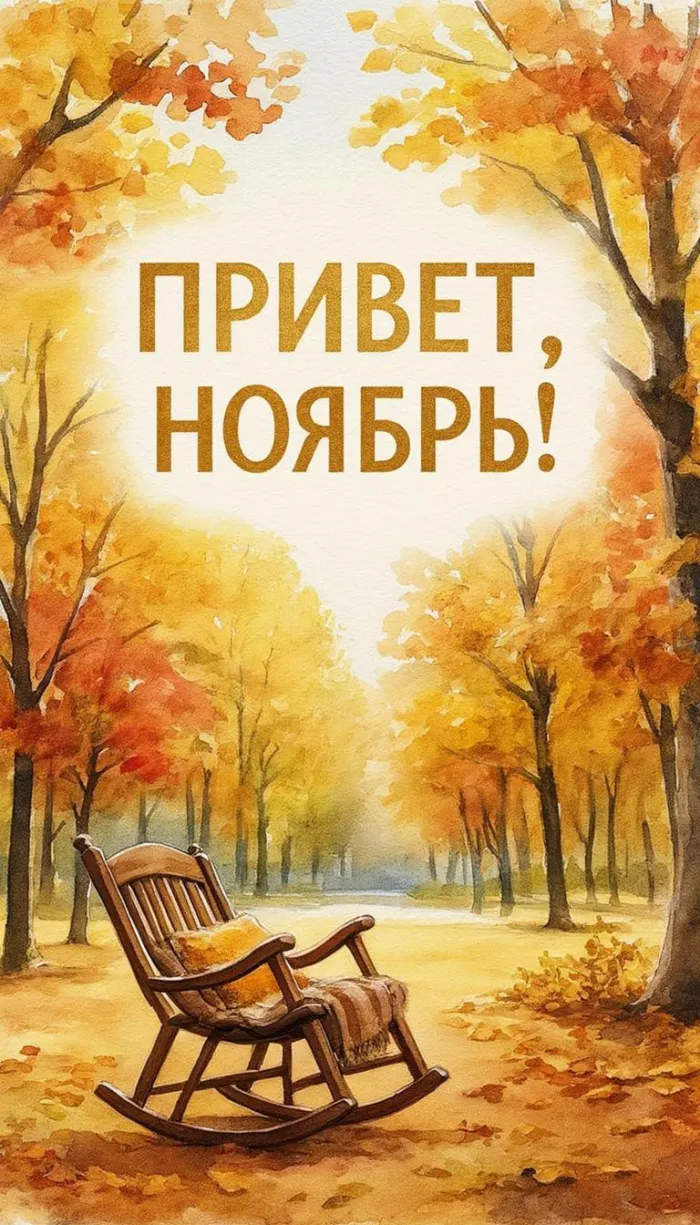 Картинки с первым днем ноября (100 открыток). Открытки с надписью: Привет, ноябрь!