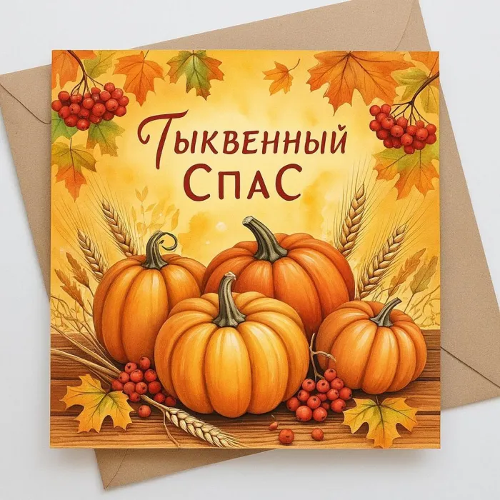 Открытки с Тыквенным Спасом (50 картинок с поздравлениями). Новые открытки с Тыквенным Спасом