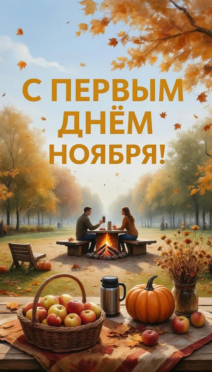Картинки с первым днем ноября (100 открыток). Красивые открытки с первым днем ноября