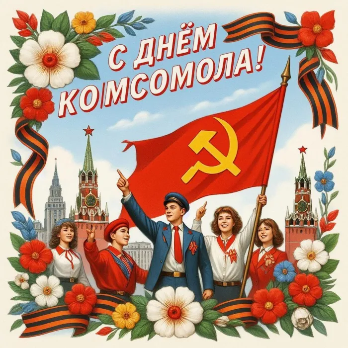 Картинки с Днем комсомола (70 открыток). Новые открытки на День комсомола