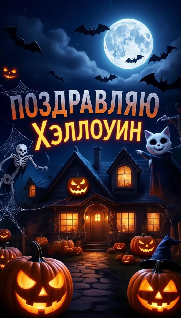 Открытки с Хэллоуином (230 картинок с поздравлениями). Новые открытки с Хэллоуином