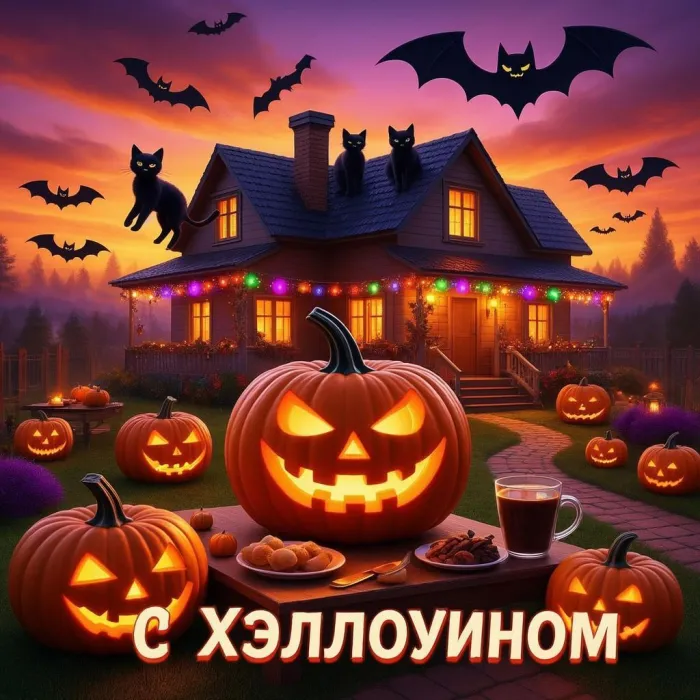 Открытки с Хэллоуином (230 картинок с поздравлениями). Новые открытки с Хэллоуином