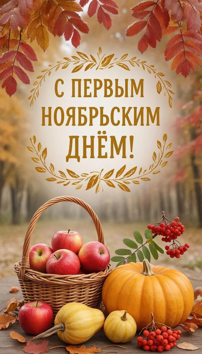 Картинки с первым днем ноября (100 открыток). Позитивные картинки с первым ноябрьским днем