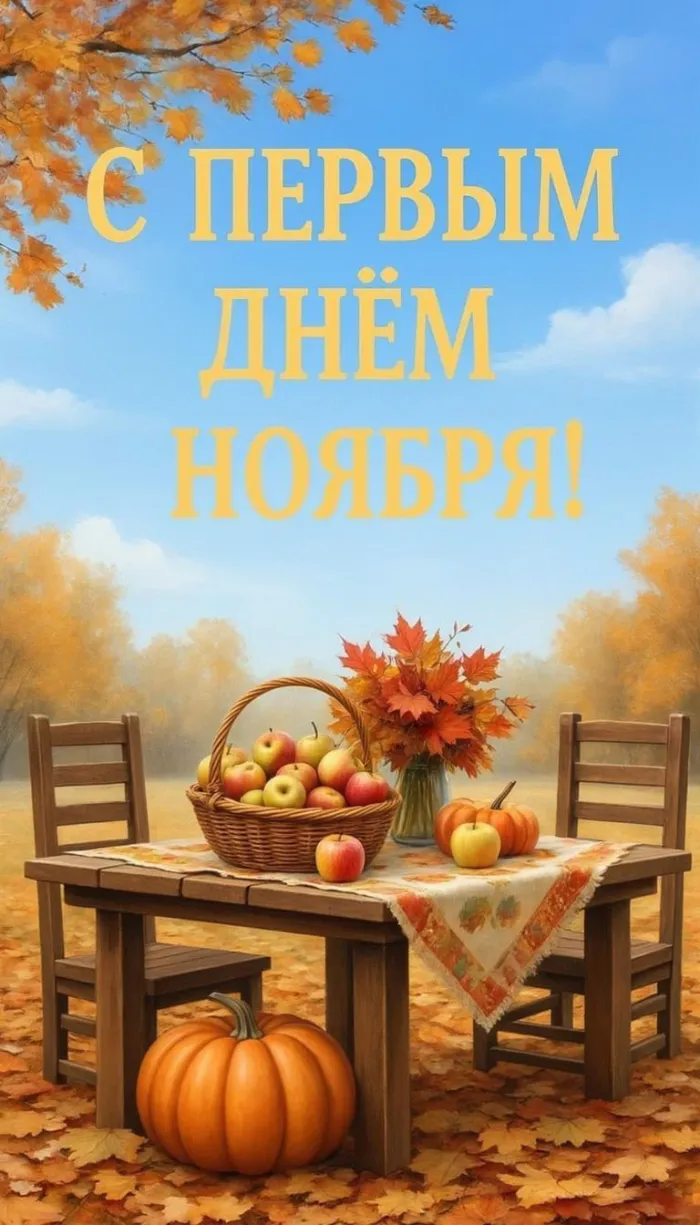Картинки с первым днем ноября (100 открыток). Красивые открытки с первым днем ноября
