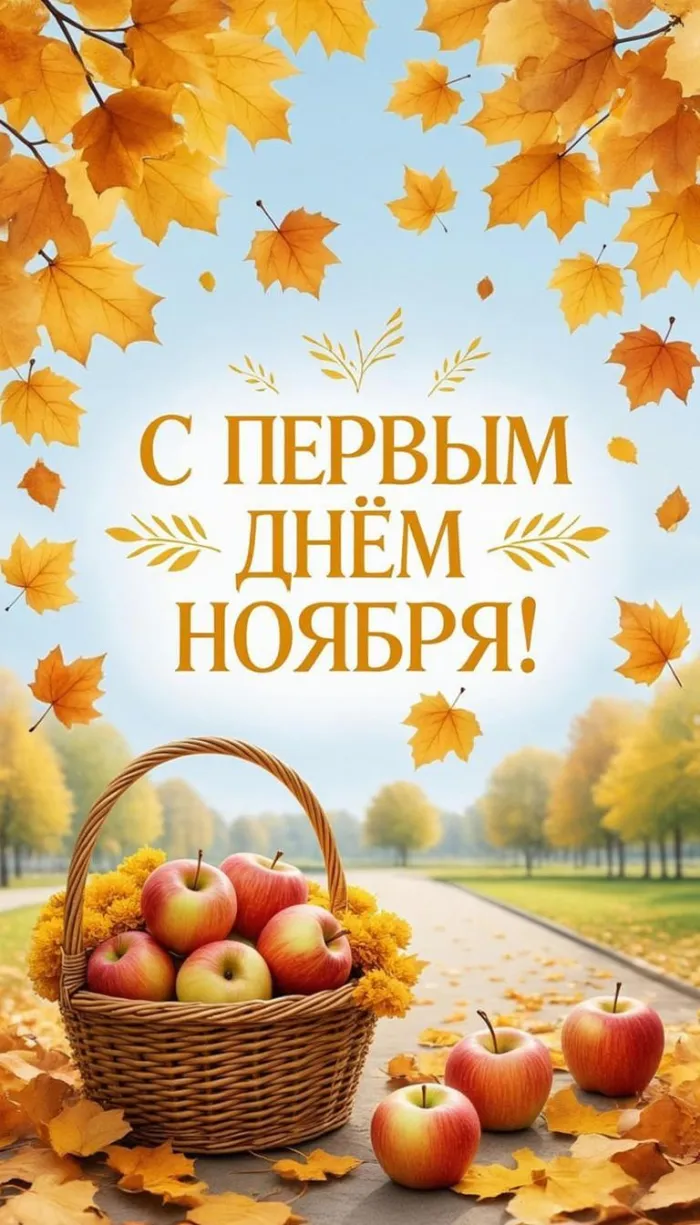 Картинки с первым днем ноября (100 открыток). Красивые открытки с первым днем ноября
